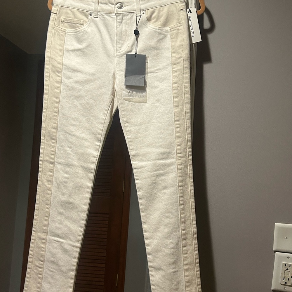 Alexander McQueen Cream Straight Leg Jeans